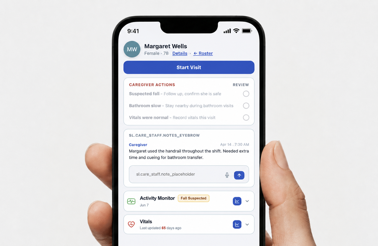 Physician reviewing a longitudinal functional record with member at annual visit