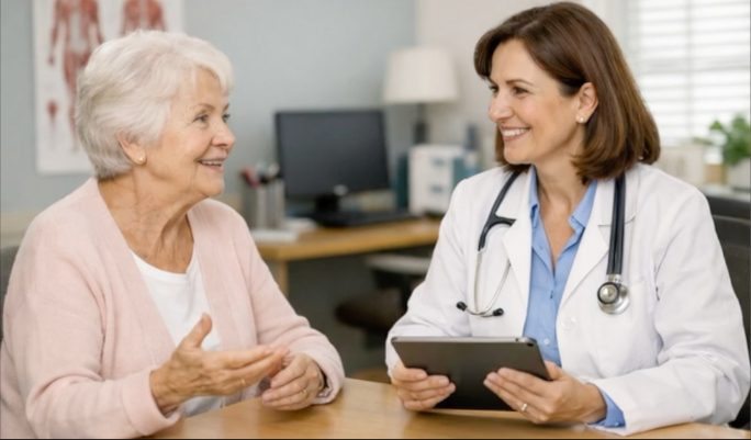 Patient completing baseline assessment at enrollment